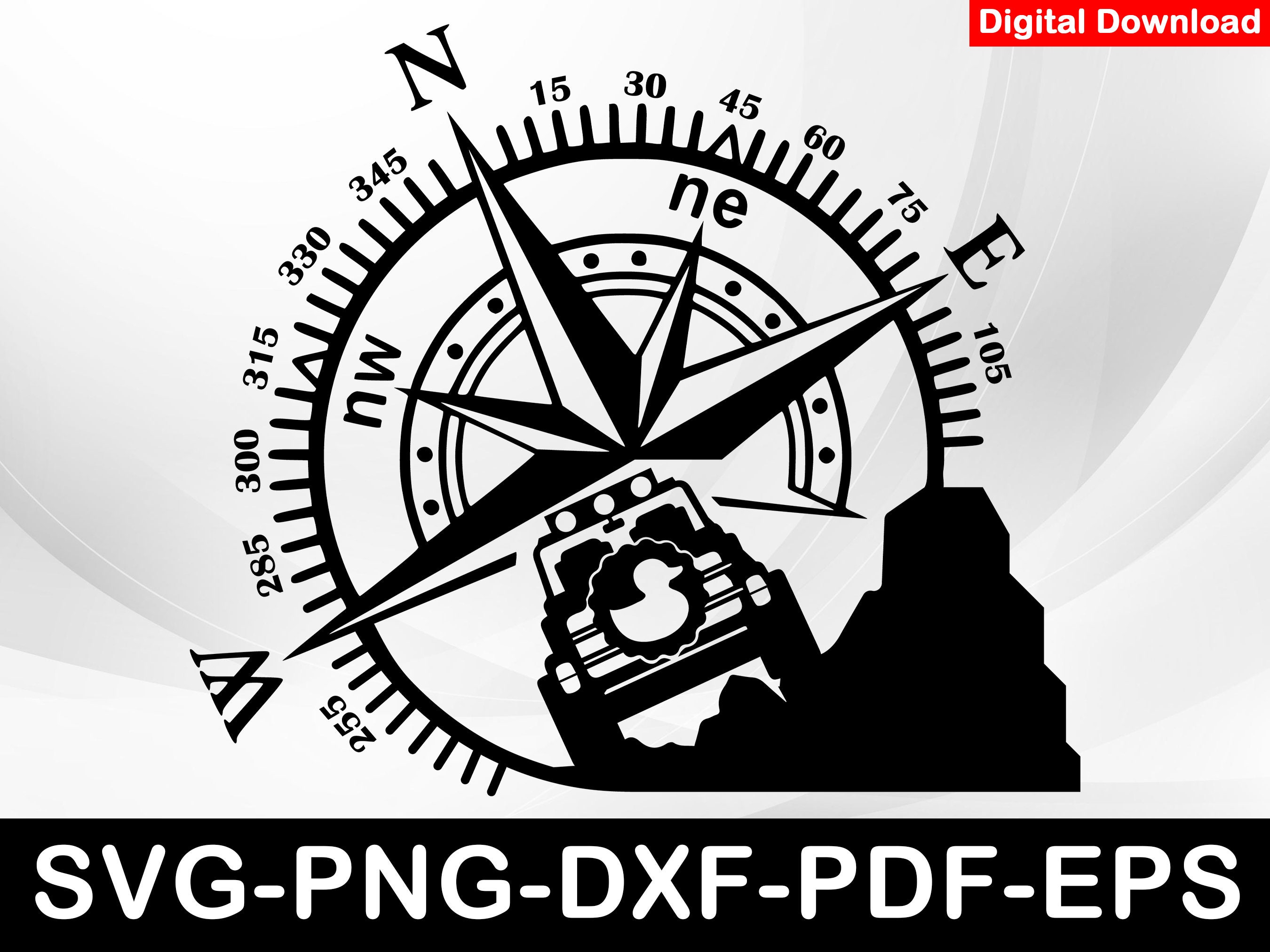 Compass Duck off Road Car SVG: Mountain Decal Design (digital Download ...