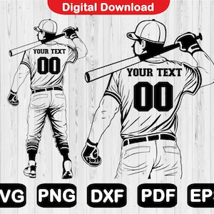 May include: Black and white illustration of a baseball player holding a bat. The player is wearing a baseball uniform with the text "YOUR TEXT 00" on the front.
