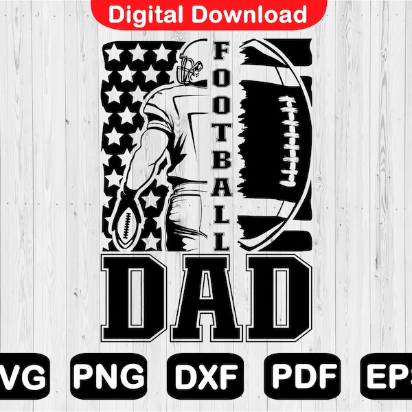 Football Dad Svg, Football Dad Png, Football Dad Shirt Svg, Svg Files For Cricut, Football Clip Art, Cut Files, Png, Svg, Pdf, Dxf, Eps