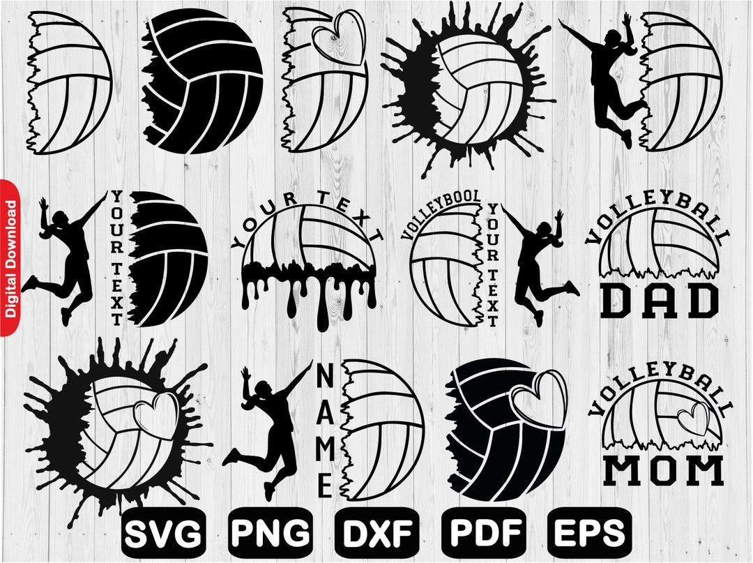 Volleyball Svg Bundle, Customizable Volleyball Svg, Sports Svg Bundle ...