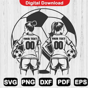 Soccer Girls Svg, Personalized Name , Soccer Player Svg, Soccer Svg, Soccer Clipart, Soccer Mom Svg, Soccer Svg Cut File, Png, Pdf, Dxf, Eps