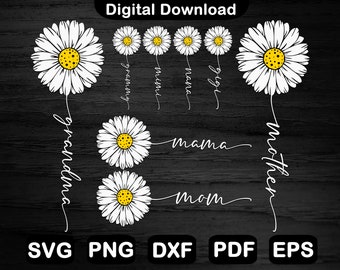 Mothers Day Flowers Svg Bundle, Grandma Svg, Mama Svg, Mom Svg, Mimi Svg, Nana Svg, Gigi Svg, Svg Files, Cricut, Clipart, Cut Files, Png
