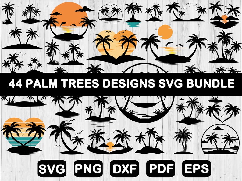 Palm Tree Svg Bundle, Palm Trees Png Bundle, Palm Tree Silhouette, Palm ...