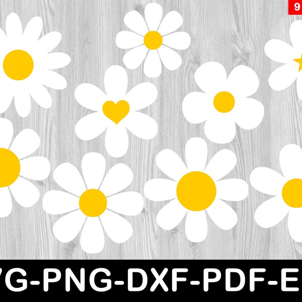 Daisy Svg Bundle, Flower Svg files for cricut, Clipart Cut files for Cricut Cameo, Vector Cutfile, Spring Summer Svg,Png Files