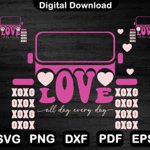 Love 4x4 Off Road Svg, Love Offroad Car Design, Offroad Dog Love Svg, XOXO 4x4 Offroad Car, File Svg, Taglia file, Clipart, Png, Svg, Dxf, Eps