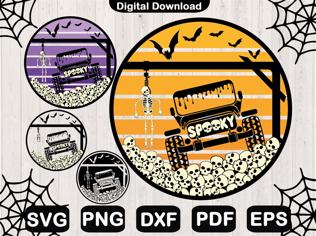 Spooky Offroad Svg, Skeleton 4x4 off Road Car Svg, Halloween Svg ...