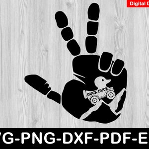 Peace Hand Duck Offroad Car Svg, Duck Svg, 4x4 Car Svg, Duck Duck Svg, Cricut Files, Clipart Files, Instant Download Eps, Svg, Png, Dxf, Pdf