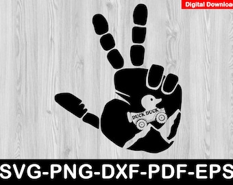 Peace Hand Duck Offroad Car SVG: Cricut Clipart Files (Digital Download)