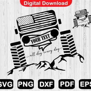 Off Road Mountain Split Monogram, 4X4 Split Monogram, 4WD Customized, Offroad American Flag Svg, Clipart, Png, Svg, Pdf, Dxf, Eps