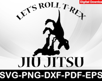 Jiu Jitsu T-Rex SVG: Martial Arts dinosaurusontwerp (digitale download)