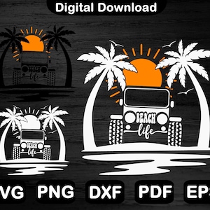 Off Road Beach Life Svg, Summer 4x4 Truck Svg, Summer Off Road Car Svg, Svg Files For Cricut, Vinyl Svg, Decal Svg, Png, Svg, Pdf, Dxf, Eps