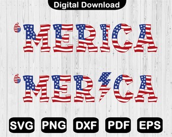 Merica SVG: Patriotic Shirt Design, 4th of July (Digital Download)