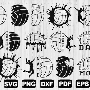 Volleyball Svg Bundle, Customizable Volleyball Svg, Sports Svg Bundle ...
