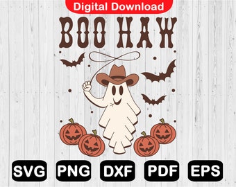 Cowboy Ghost SVG: Funny Western Halloween Clipart (Digital Download)
