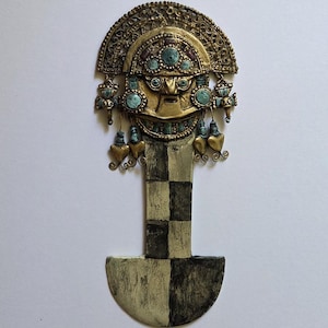 Inca Gold Tumi Sacrificial Knife Hand Made 1:1 Museum Replica Artifact Made To Order