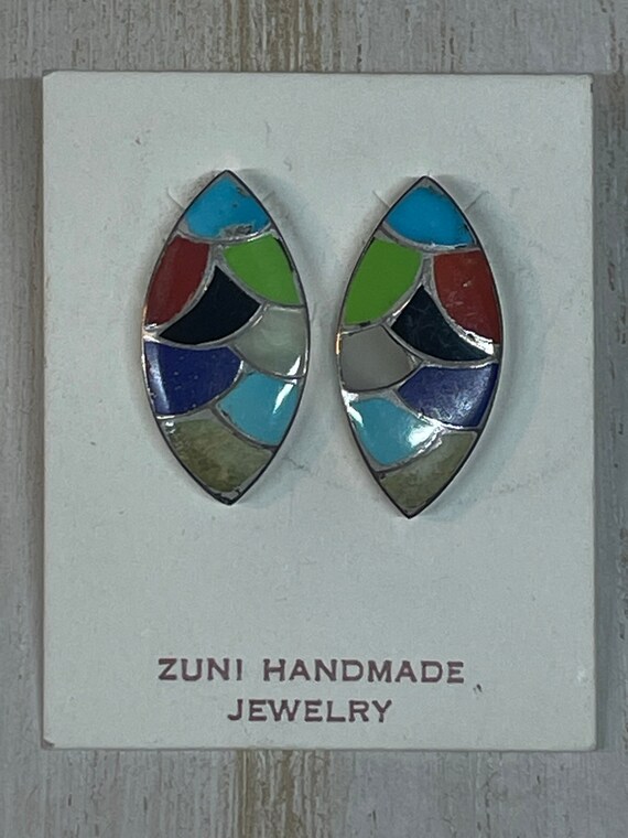 ZUNI NATIVE AMERICAN Handmade Beautiful Gemstone Inlay Etsy