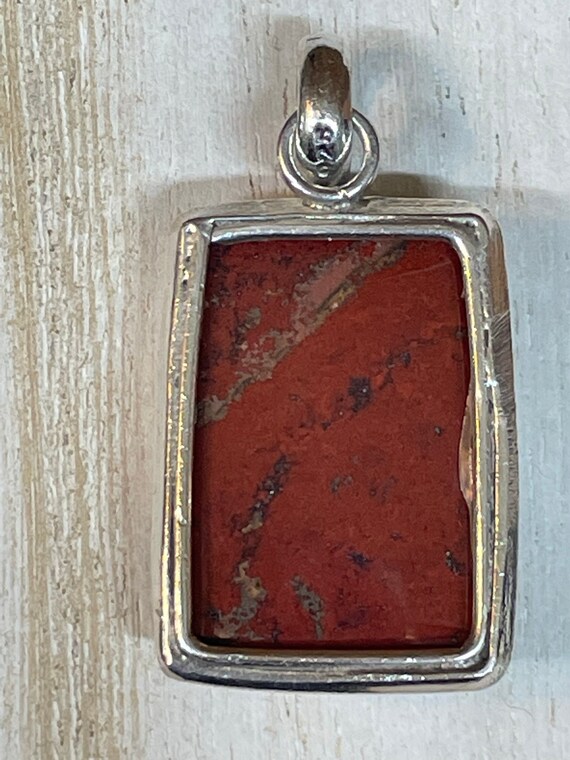 STERLING SILVER Bezel Framed Rectangle Square Pen… - image 2