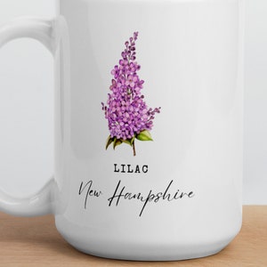 New Hampshire Mug New Hampshire State Flower Mug New Hampshire Gift New Hampshire Gift Idea New Hampshire State Gift New Hampshire Lilac