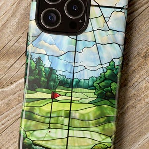 Golf iPhone Case Golf Phone Case Stained Glass Design Golf Gift Unique Golf Player Phone Cover Mother&#39;s Day Gift For Golfer Phone Case