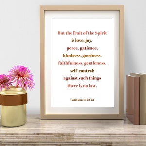 Fruit of the Spirit Art Print Galatians 5:22-23 Bible Verse Print Scripture Print Christian Wall Art Scripture Wall Decor Christian Print