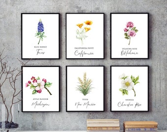 State Flower Wall Art Prints Flower Wall Decor State Flower Print State Flower Images State Gift Idea Flower Home Decor State Symbol Print