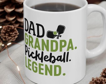 Pickleball Mug Dad Grandpa Pickleball Legend Mug Gift for Pickleball Players Pickle Ball Mug Christmas Gift for Grandpa and Dad Holiday Gift