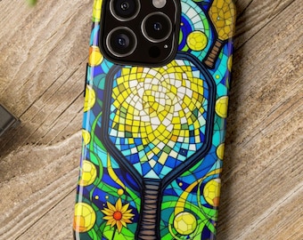 Pickleball iPhone Case Pickleball Phone Case Stained Glass Aesthetic Pickleball Gift Unique Pickleball Player Phone Cover Mother&#39;s Day Gift