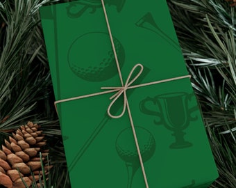 Golf Wrapping Paper Golfer Gift Wrap Paper Green Golf Pattern Wrapping Paper Gift Packaging Present Decoration Birthday Christmas Paper