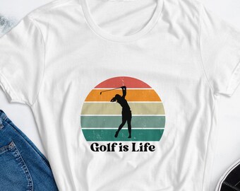 Golf Shirt für Frauen Golf ist Leben Shirt Frauen Golf-T-Shirt Golf Geschenkidee Damen Damen Kurzarm-T-Shirt Golf-T-Shirt Golf-Liebhaber-Shirt Geschenk