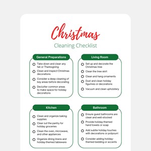 Christmas Cleaning Checklist