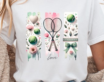 Women's Tennis Shirt Women Tennis T-Shirt Tennis Love Shirt Gift For Tennis Player Shirt Mother's Day Gift For Tennis Players Tennis Partner