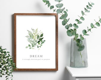 Dream Art Print Dream Botanic Print Botanic Art Dream Wall Decor Dream Print Dream Botanic Dream Art Inspiration Wall Art Dream Home Decor
