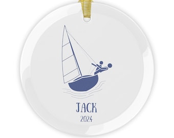 Aangepaste zeilen glazen ornament matroos ornament cadeau voor matroos middelbare school College team aandenken gepersonaliseerd cadeau voor matroos kerst