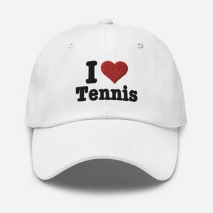 Tennis Hat I Love Tennis Dad Hat Tennis Cap Tennis Gift Idea For Tennis I Heart Tennis Baseball Cap For Tennis Gift For Mom Tennis Player