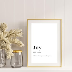 Joy Definition Art Print Wall Art Words Joy Wall Art Joy Print Joy Definition Wall Art Joy Gift Idea Thankful Art