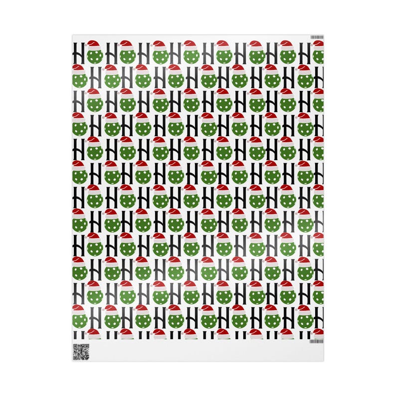 Pickleball Wrapping Paper Pickleball Christmas Gift Wrap Santa Hat Design Holiday Wrapping Paper Festive Gift Wrap Christmas Pickleball Gift
