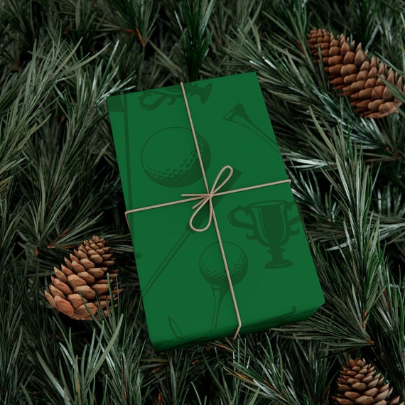 Golf Wrapping Paper Golfer Gift Wrap Paper Green Golf Pattern Wrapping Paper Gift Packaging Present Decoration Birthday Christmas Paper