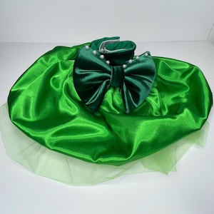 green velvet dog dress PET APPAREL DARK GREEN VELVET BOW WITH PEARLS CHRISTMAS DRESS Dog/Puppy SMALL