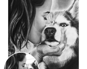 Art Drawing from picture / charcoal drawing /Custom charcoal pet portrait / pet painting custom / grieving love portrait