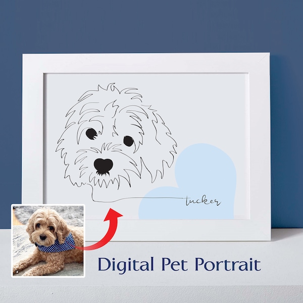 Custom line digital Drawing Portrait logo , Custom Dog Portrait, Pet Line Art, Drawing from Photo, Tattoo, Custom Line Art, Pet logo,sticker