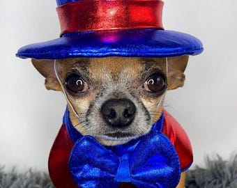 Patriotic Dog Costume 4th July Outfit Uncle Sam Bandana Hat USA Pet Costume