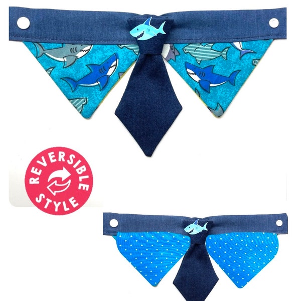 Customized shark Collar kipper tie reversible for Cat Dog Pet/ collar tie for dogs/cat tie/dog tie
