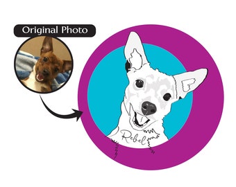 Retrato de mascota personalizado: Arte minimalista único (descarga digital)