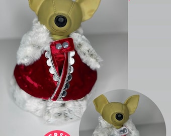 Royal Pet Costume: Reversible King Cape and Crown, Christmas cape for dogs