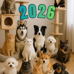 2026 Pet Calendar A3 Printable Digital Cat Dog Wall Calendar Etsy Il Szz7 
