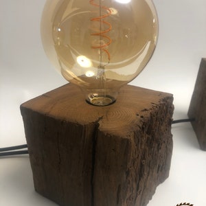 Lampade Edison realizzate con travi reticolari in rovere (14 x 14 cm)