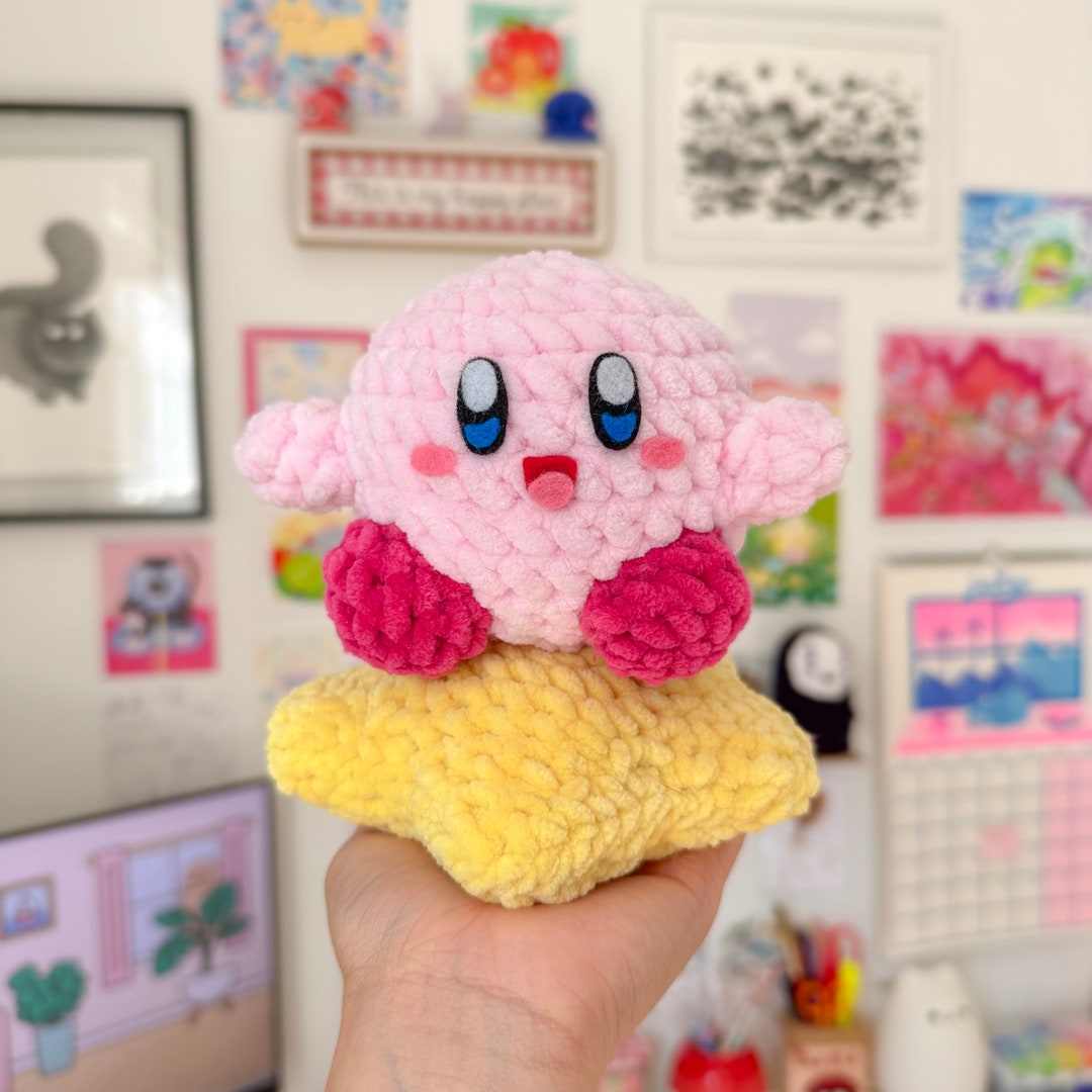 Crochet Kirby on a Star Plushie Etsy