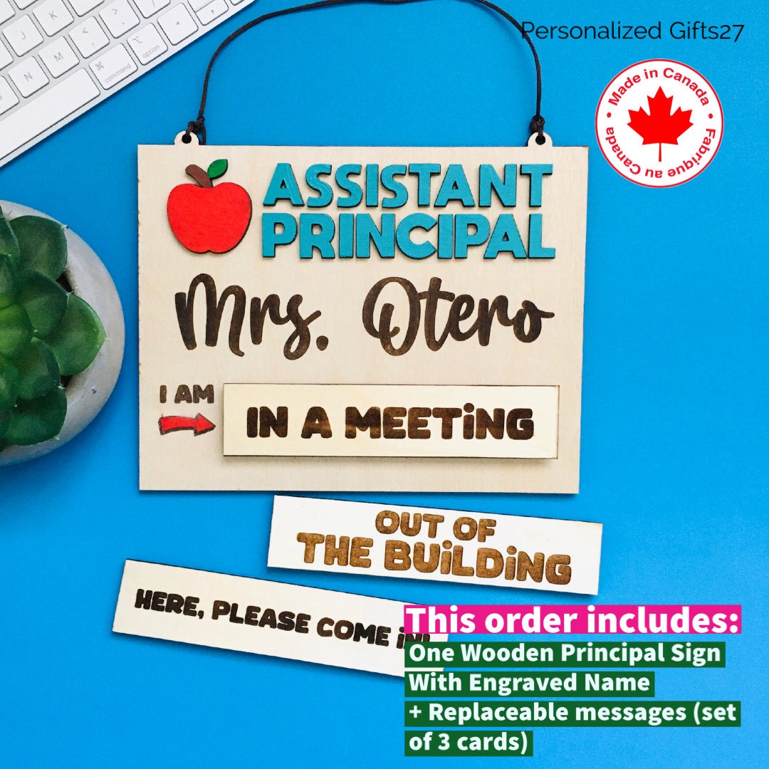 Assistant Principal Office Door Sign School Principal Name Sign Gift for Him Principal Gift for Her Teacher Name Sign Vice Principal Sign