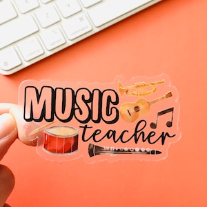 Music Teacher Sticker Music Teacher Vinyl Decal Teacher Gift Teacher Sticker Mug Decal Gift for Her Gift for Him Graduation Gift University
