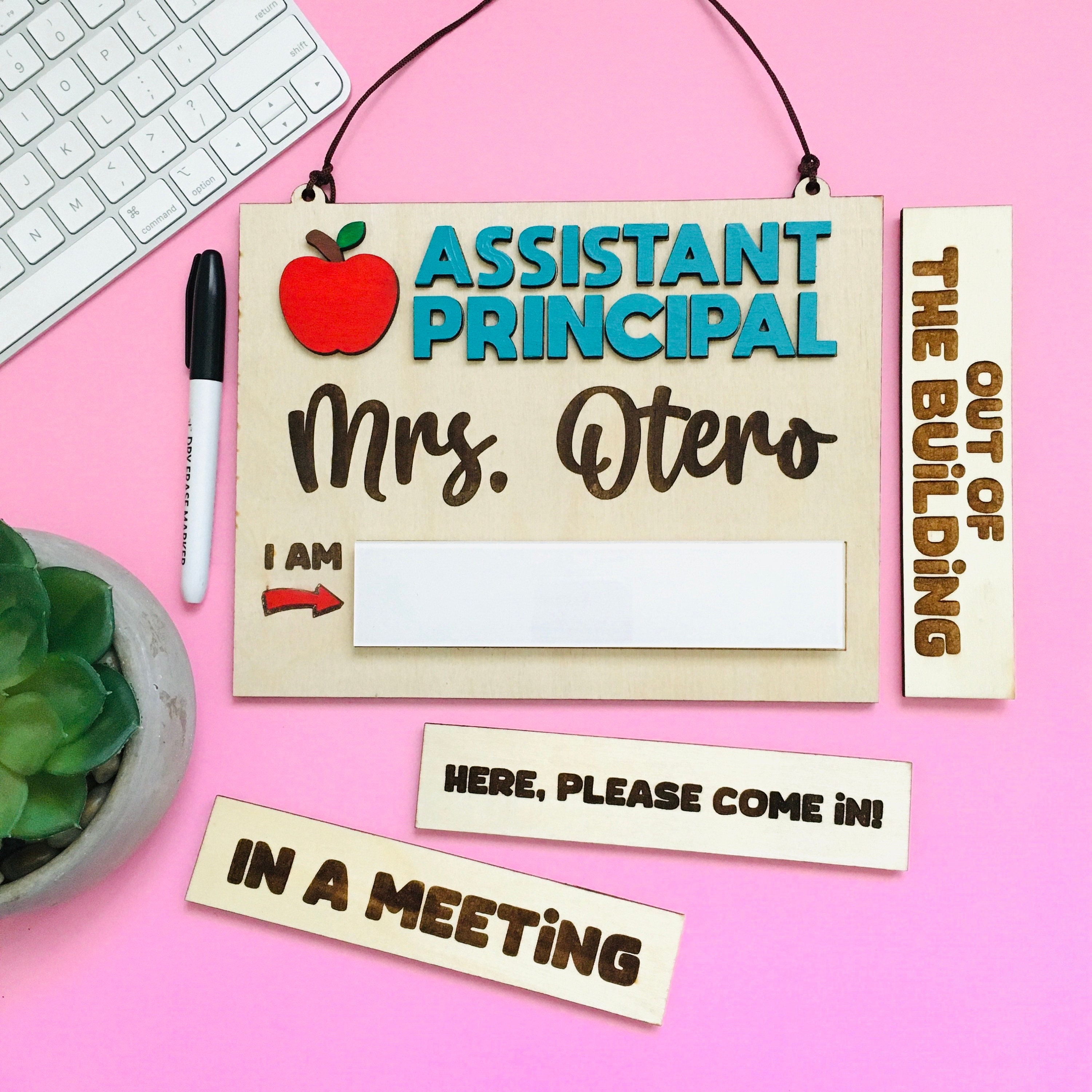Assistant Principal Office Door Sign School Principal Name Sign Gift for Him Principal Gift for Her Teacher Name Sign Vice Principal Sign